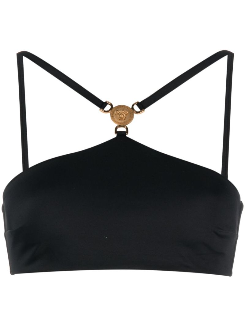 Black Medusa Head Halterneck Bikini Top