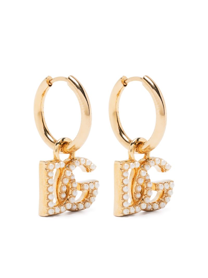 Gold-tone Dg Pearl Drop Earrings
