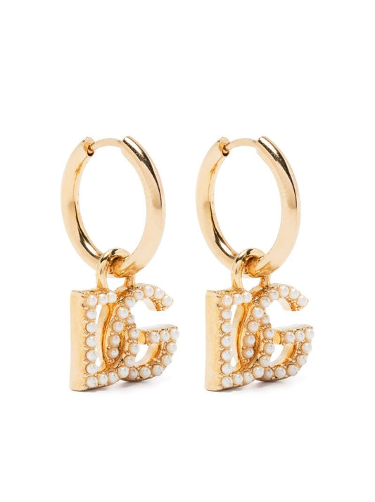 Gold-tone Dg Pearl Drop Earrings