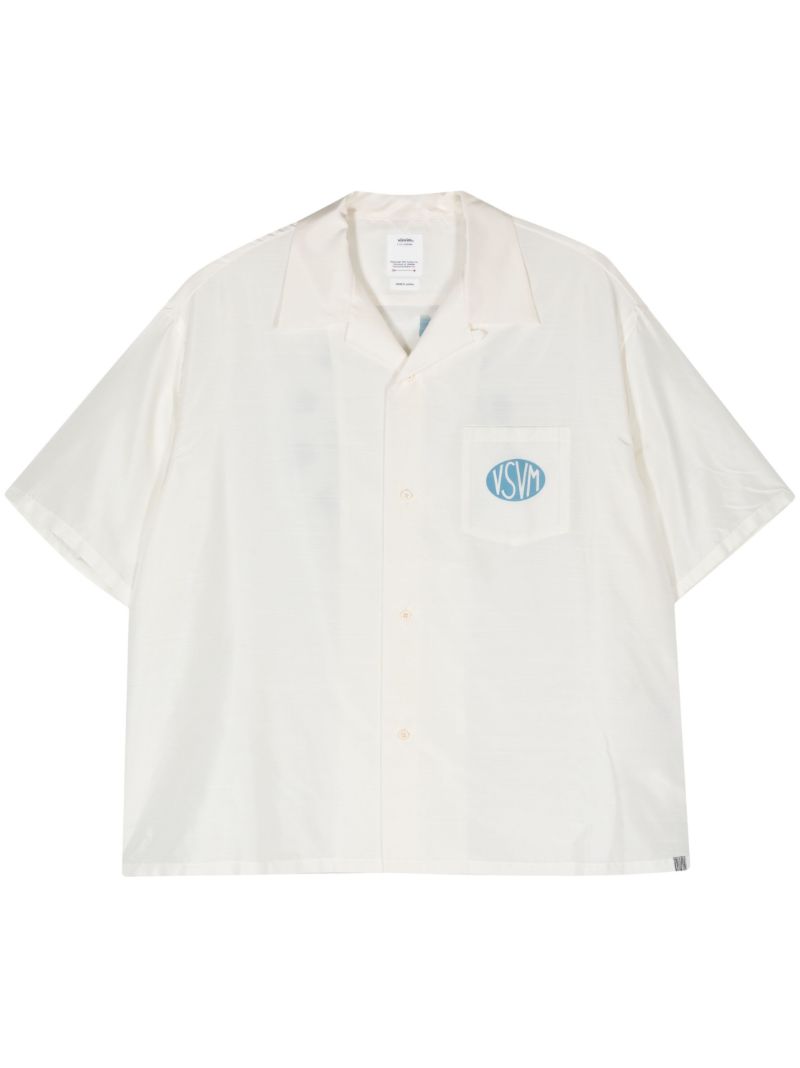 White Logo-print Silk Shirt