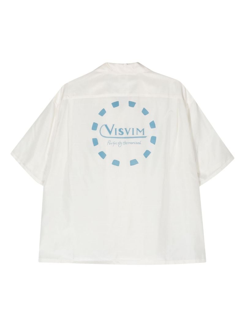 White Logo-print Silk Shirt