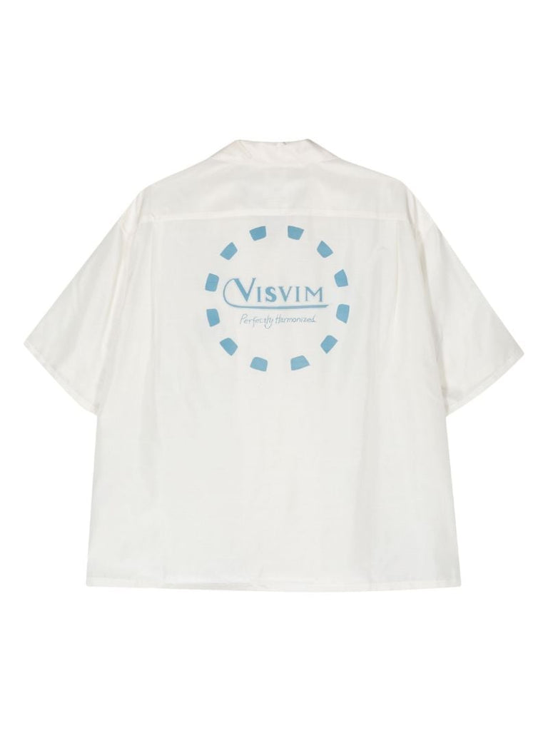 White Logo-print Silk Shirt
