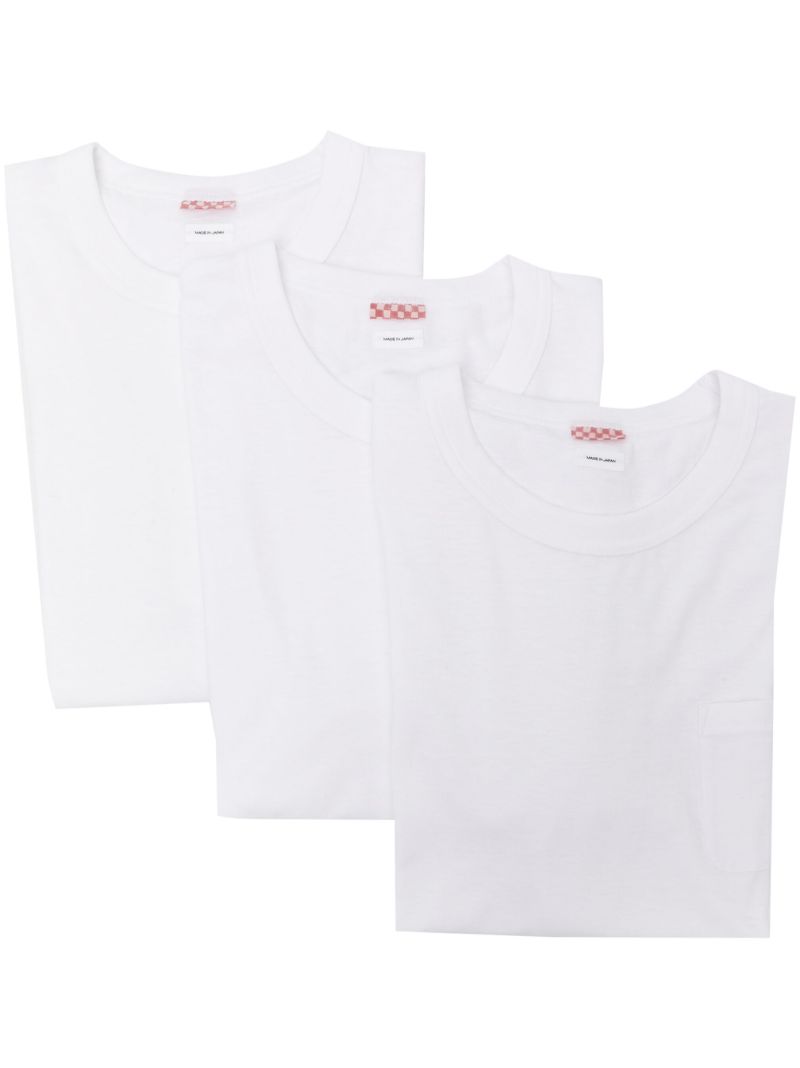 White Crew-neck Jersey T-shirt Set