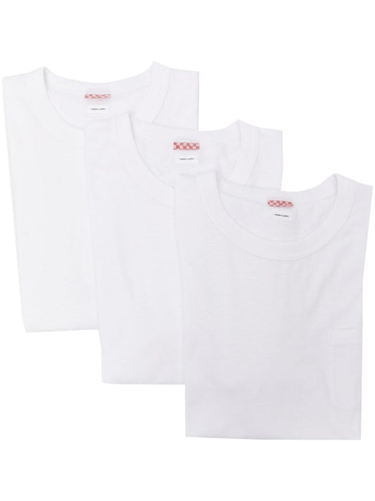 White Crew-neck Jersey T-shirt Set