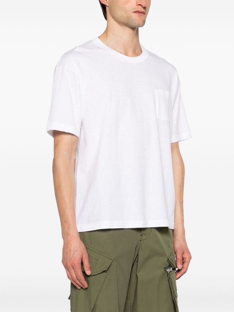 White Crew-neck Jersey T-shirt Set