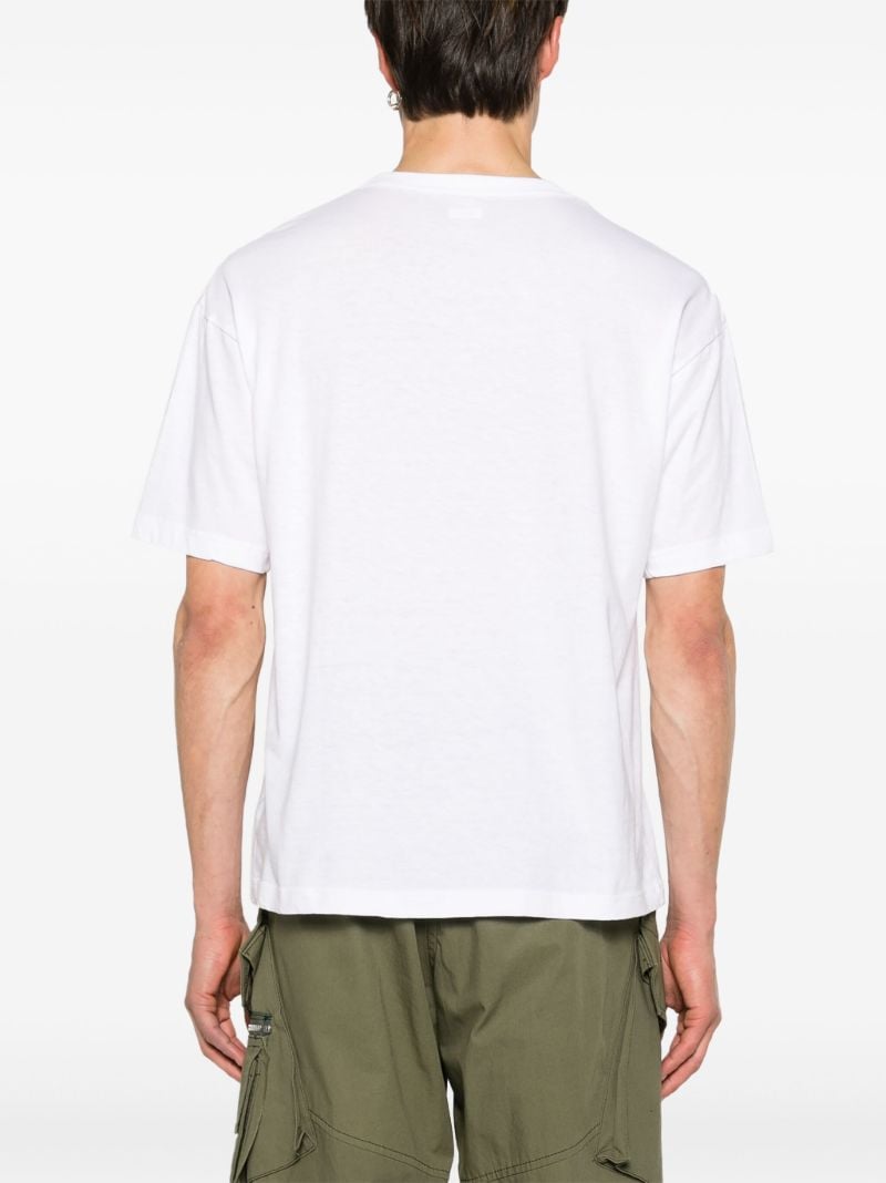 White Crew-neck Jersey T-shirt Set
