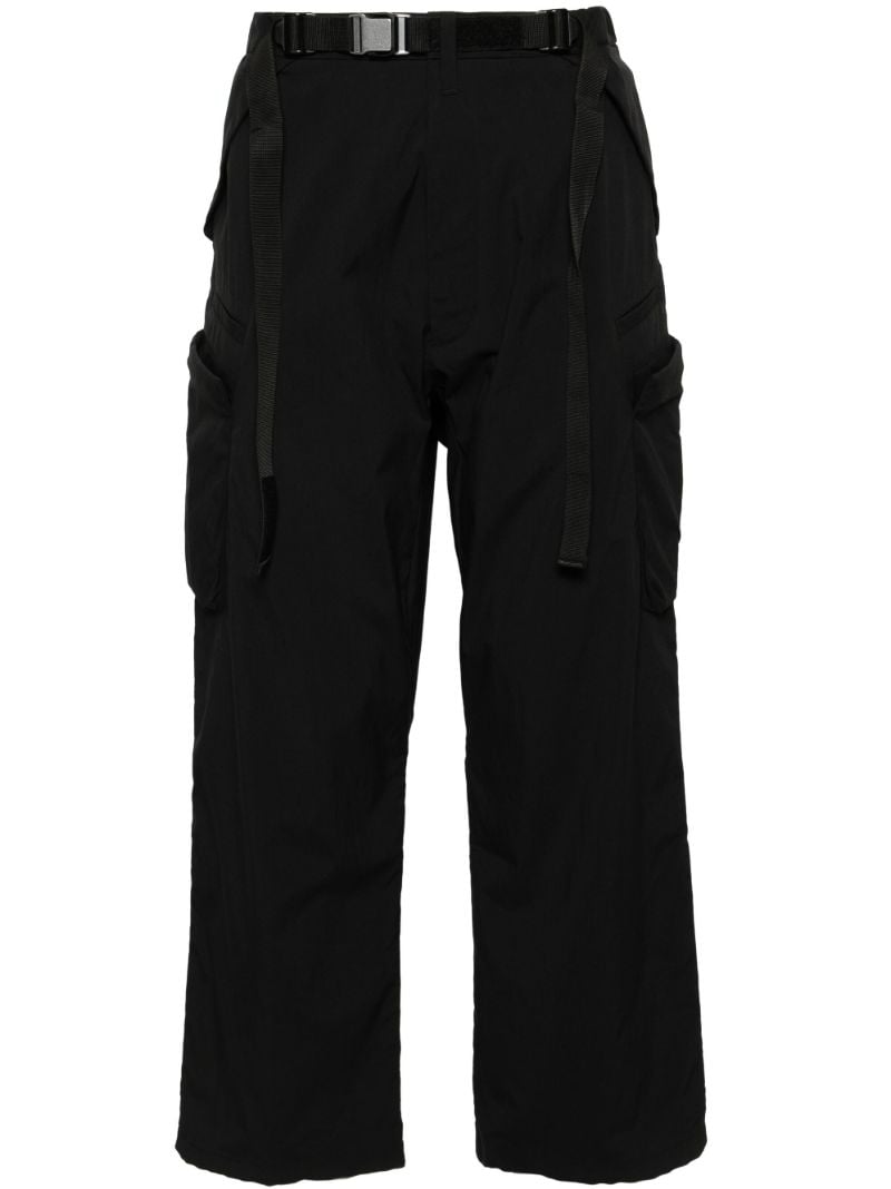 Black Water-repellent Belted Trousers