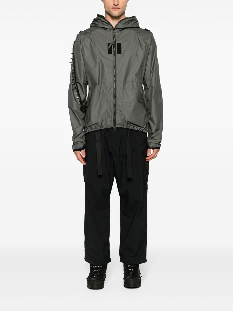 Black Water-repellent Belted Trousers