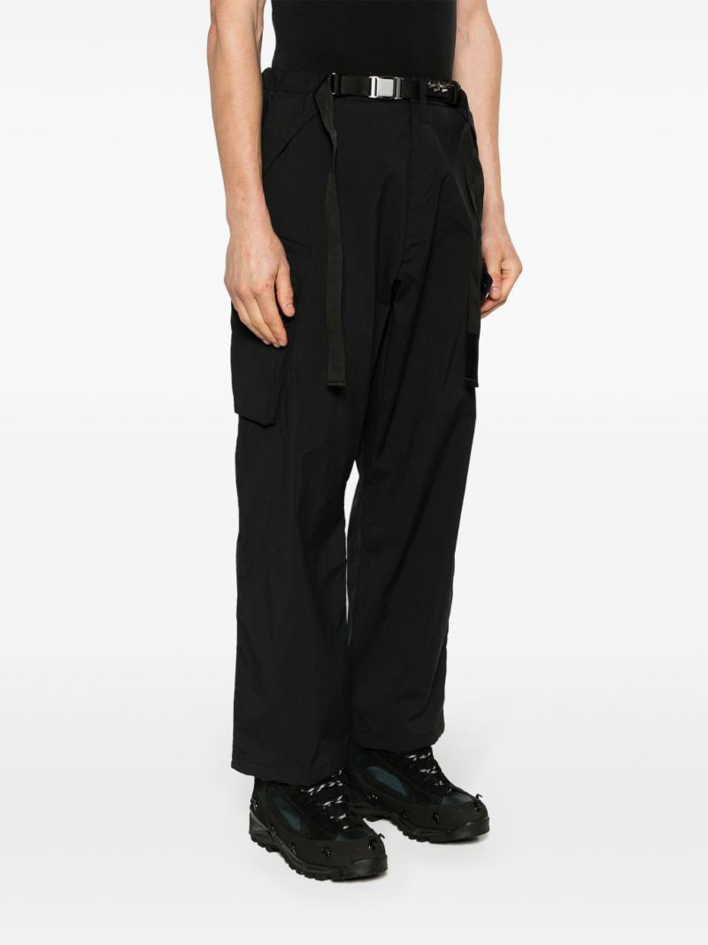 Black Water-repellent Belted Trousers