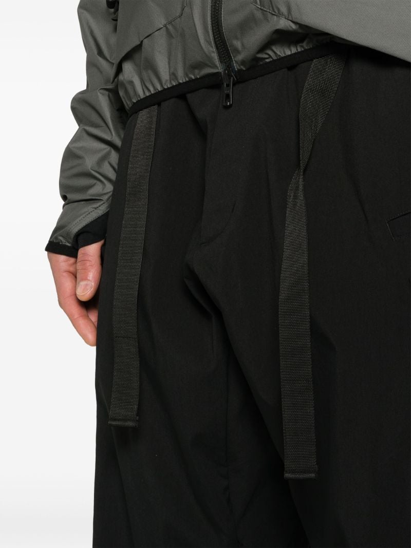 Black Water-repellent Belted Trousers