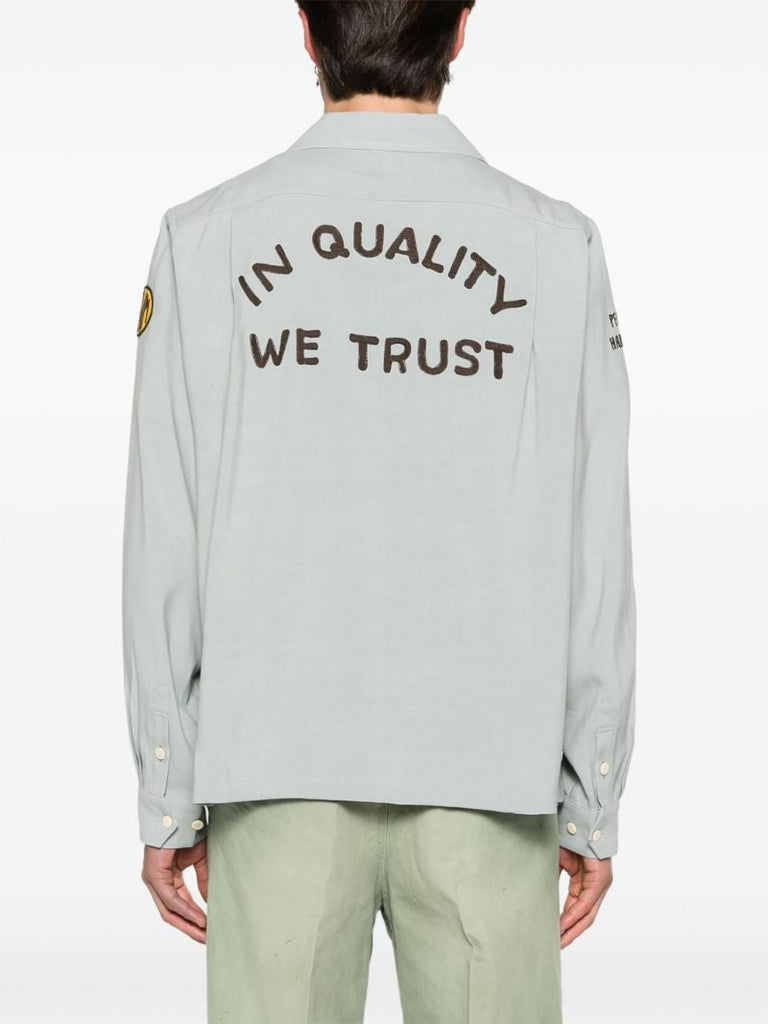 Grey Logo-embroidered Shirt