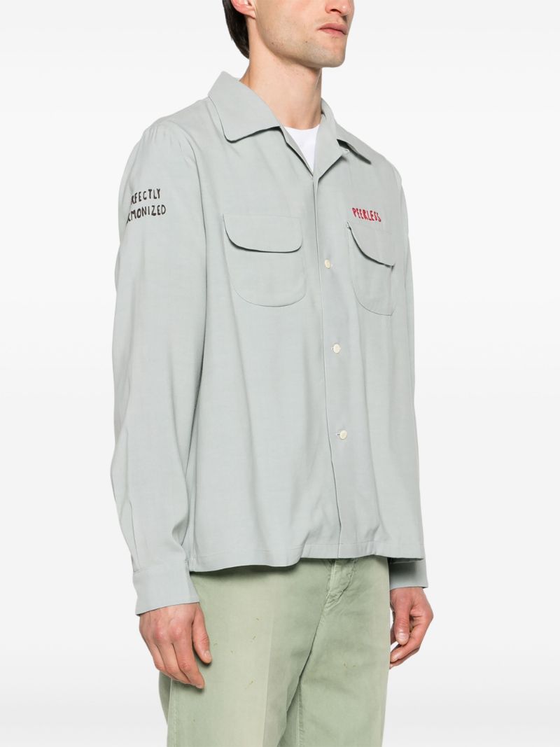 Grey Logo-embroidered Shirt