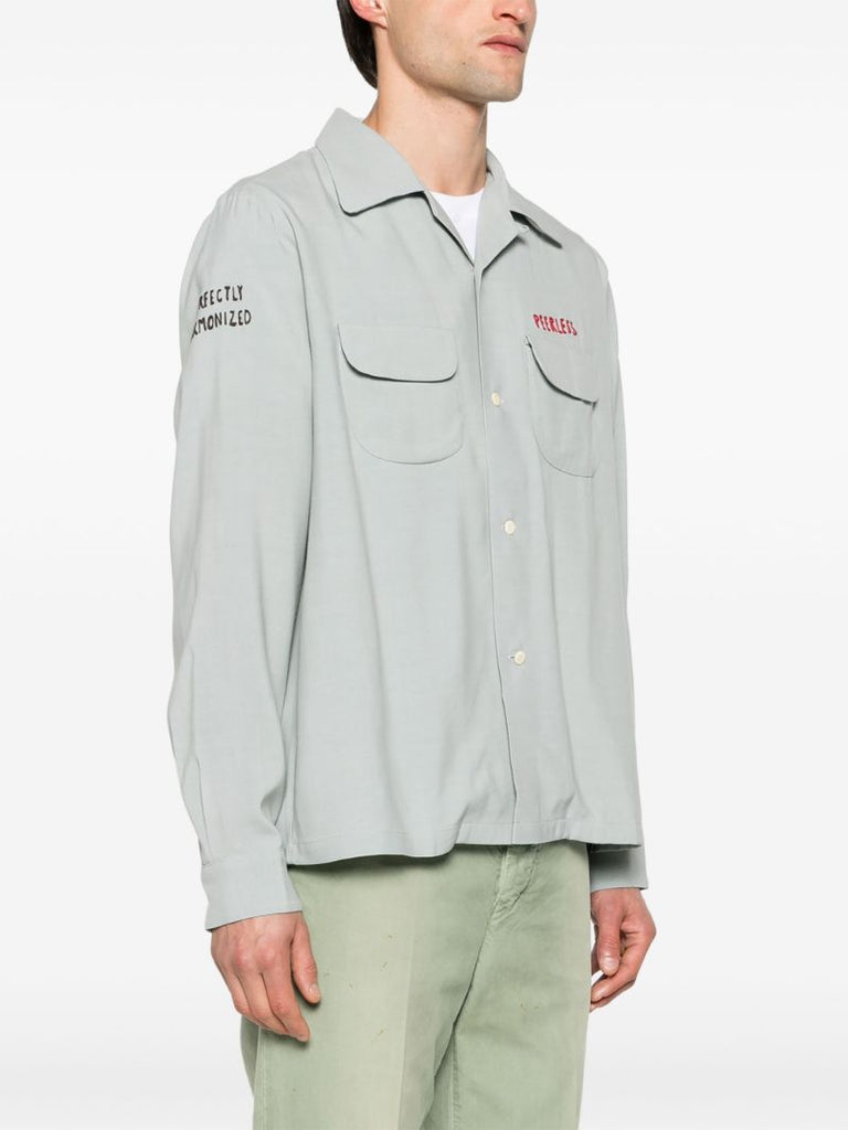 Grey Logo-embroidered Shirt