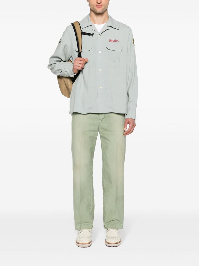 Grey Logo-embroidered Shirt