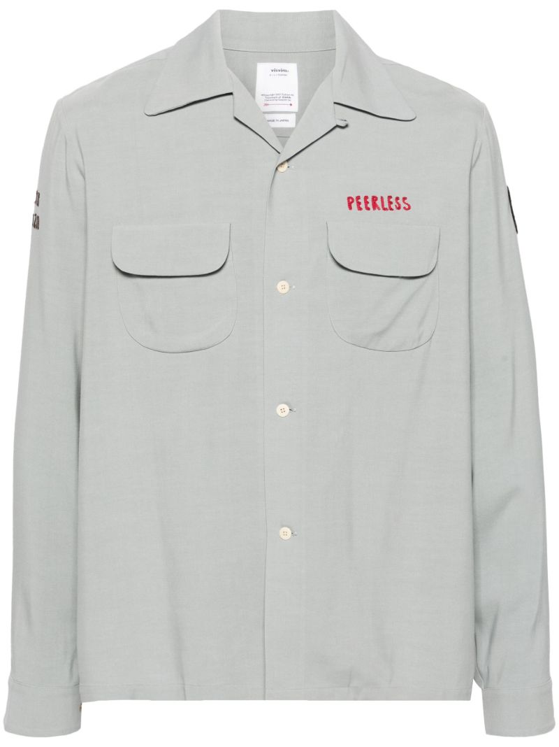 Grey Logo-embroidered Shirt