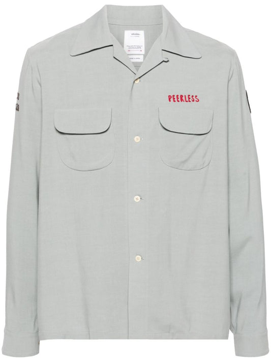Grey Logo-embroidered Shirt