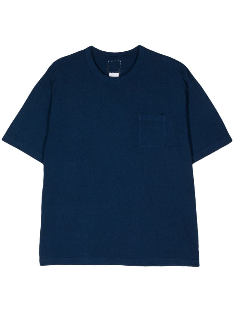 Blue Short-sleeve Cotton T-shirt