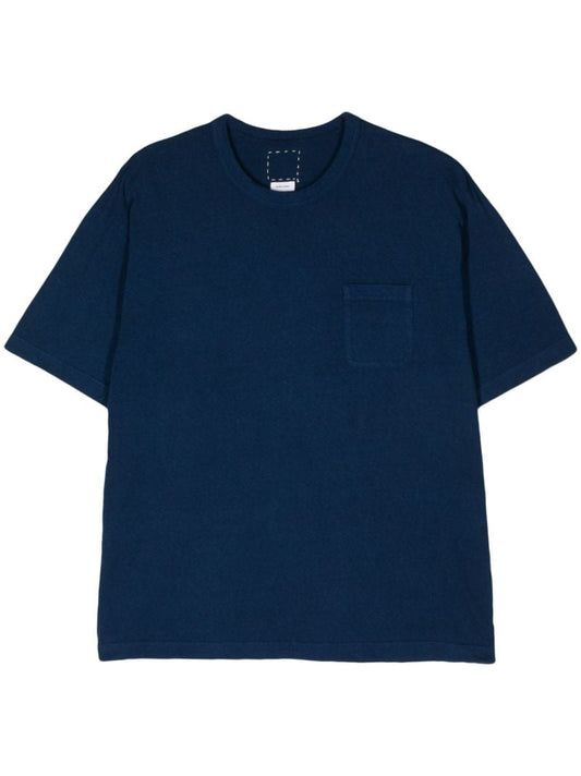 Blue Short-sleeve Cotton T-shirt