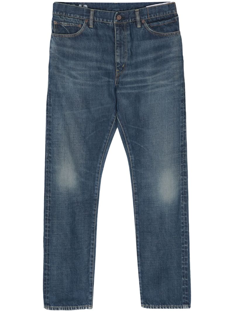 Blue Mid-rise Tapered Jeans
