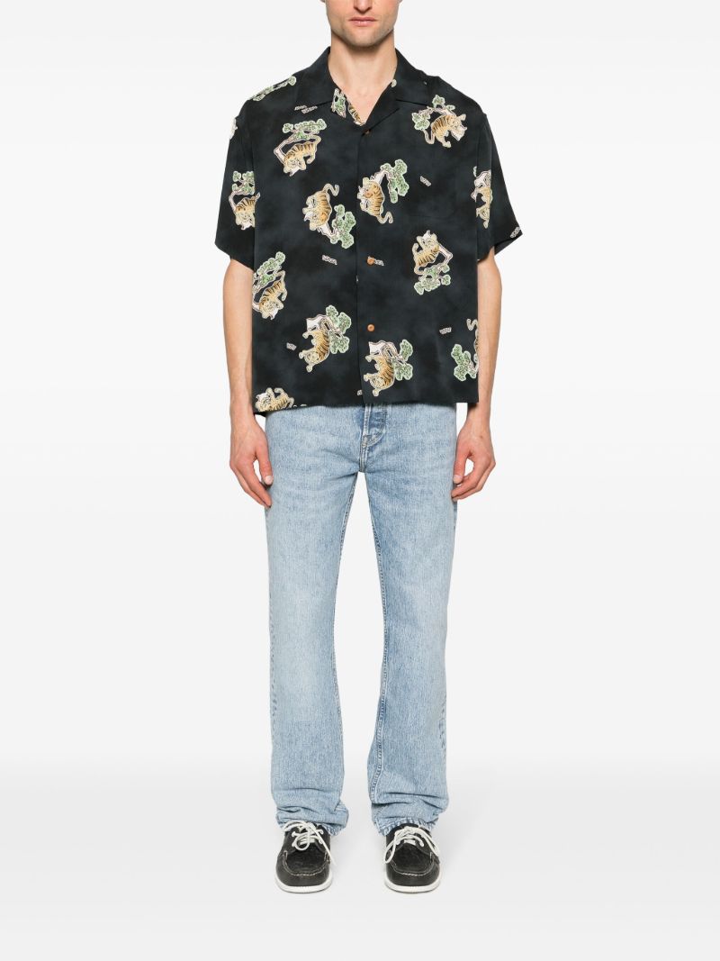 Black Copa Tiger-print Silk Shirt
