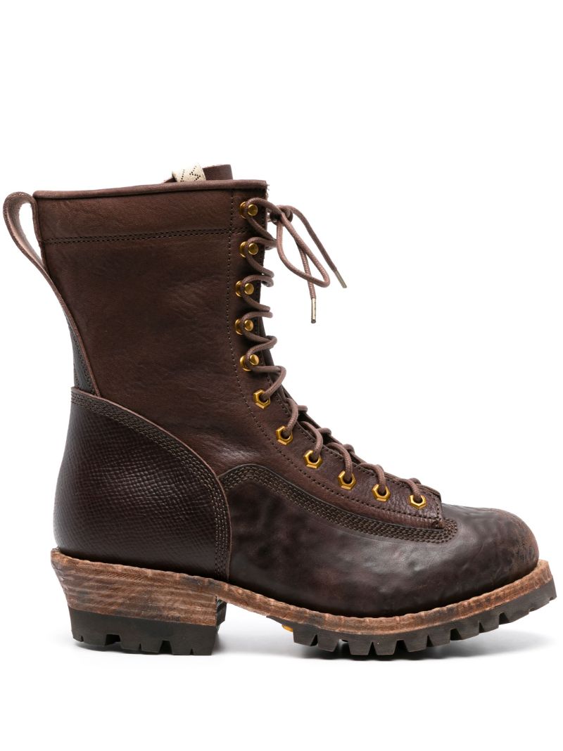 Brown Cossak Folk Leather Boots
