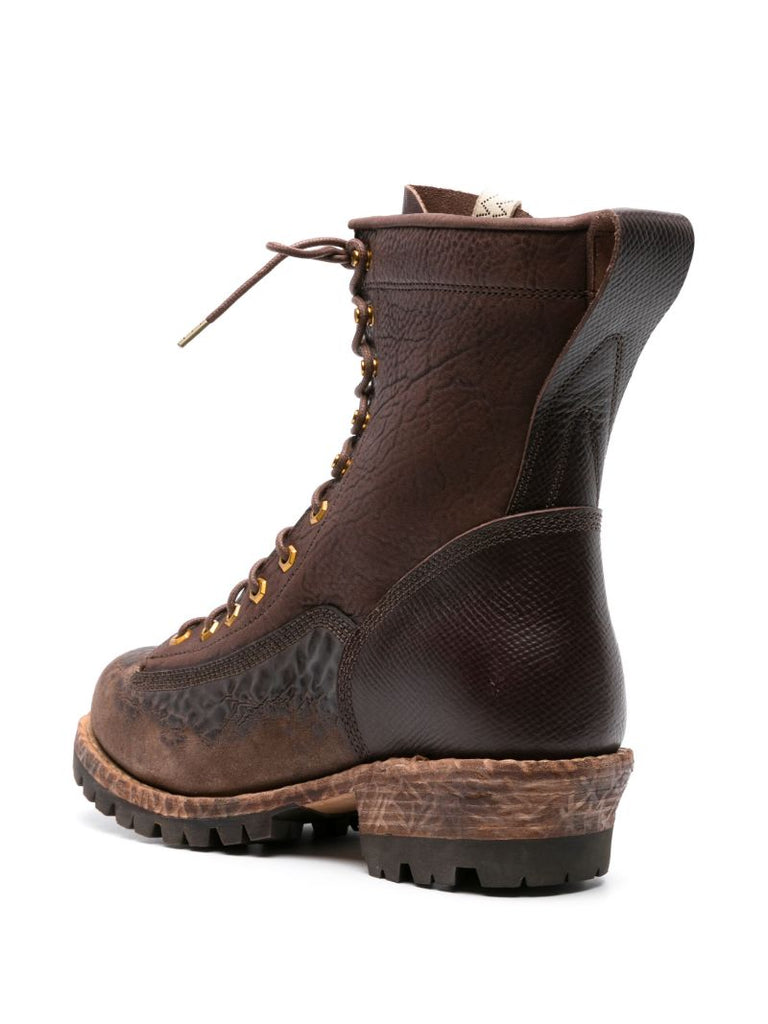 Brown Cossak Folk Leather Boots