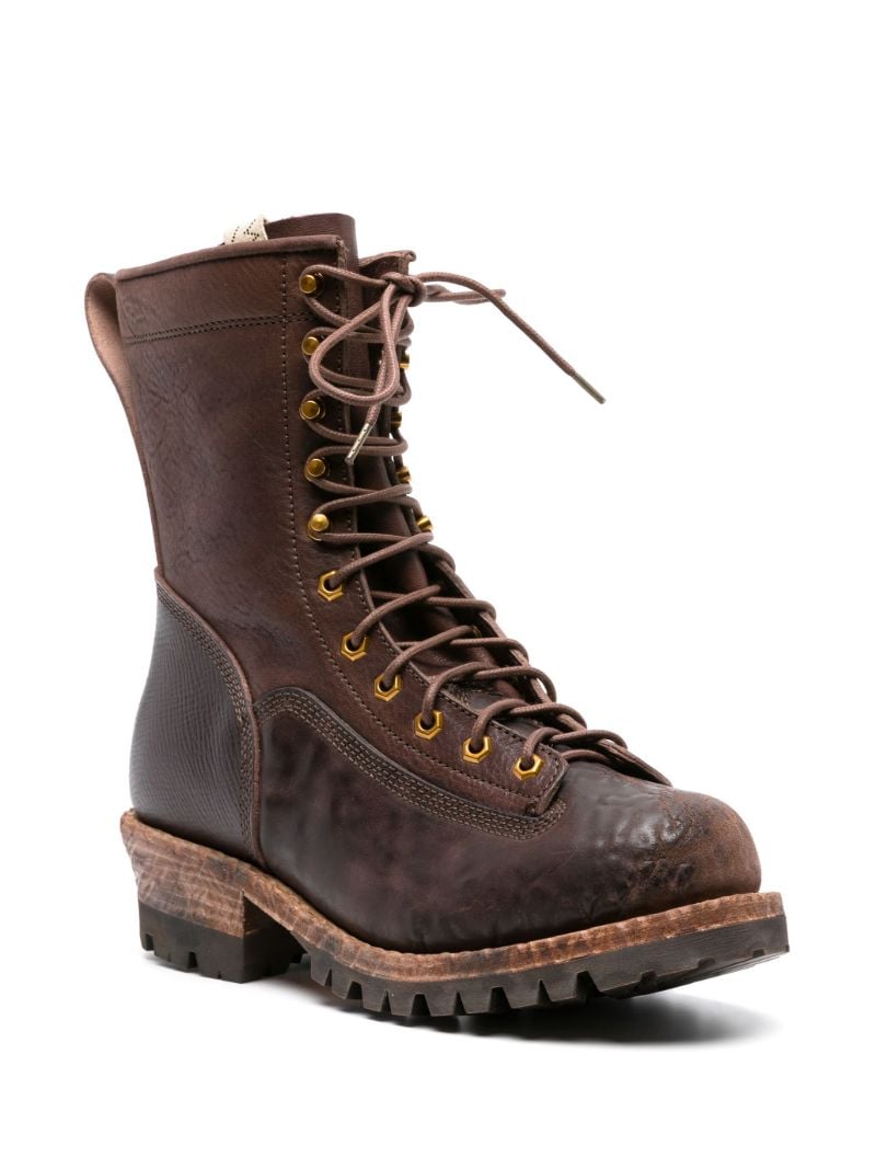 Brown Cossak Folk Leather Boots