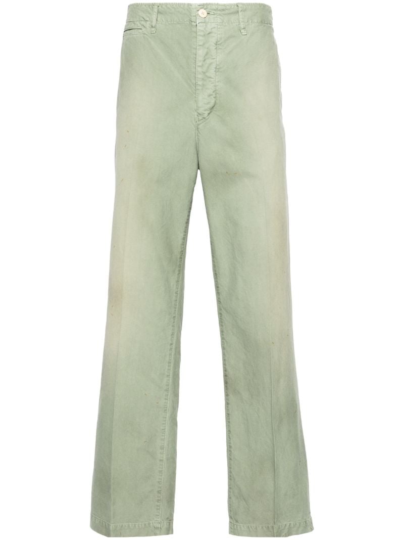 Green Field Distressed Cotton Chinos