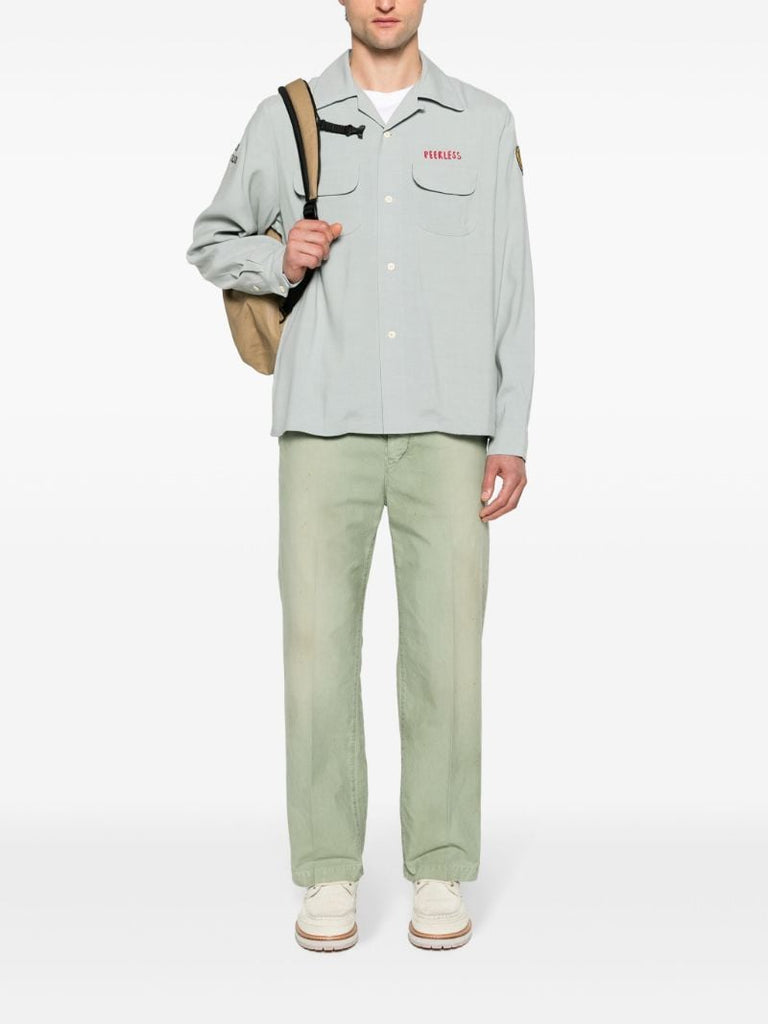 Green Field Distressed Cotton Chinos