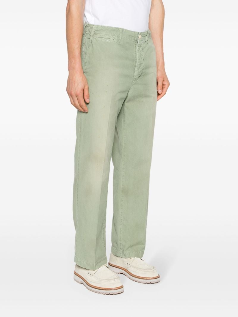 Green Field Distressed Cotton Chinos