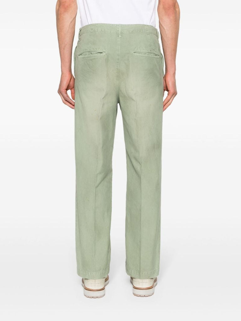 Green Field Distressed Cotton Chinos