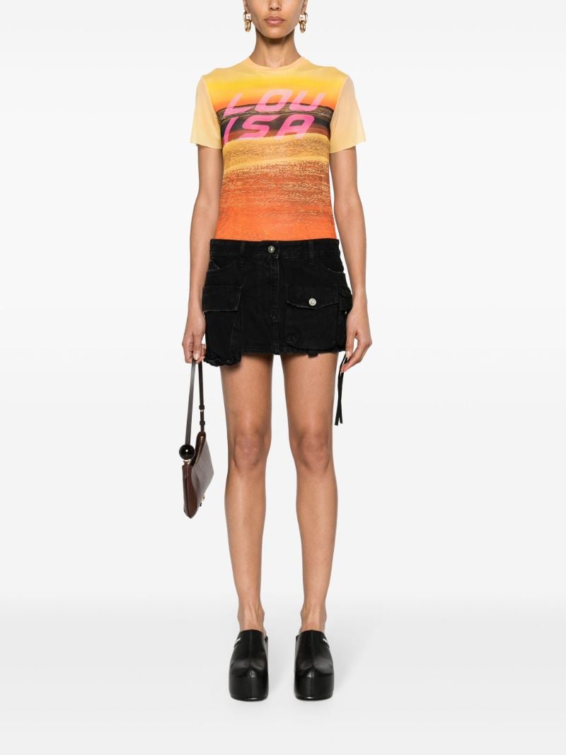 Orange Beach Logo-print Mesh T-shirt