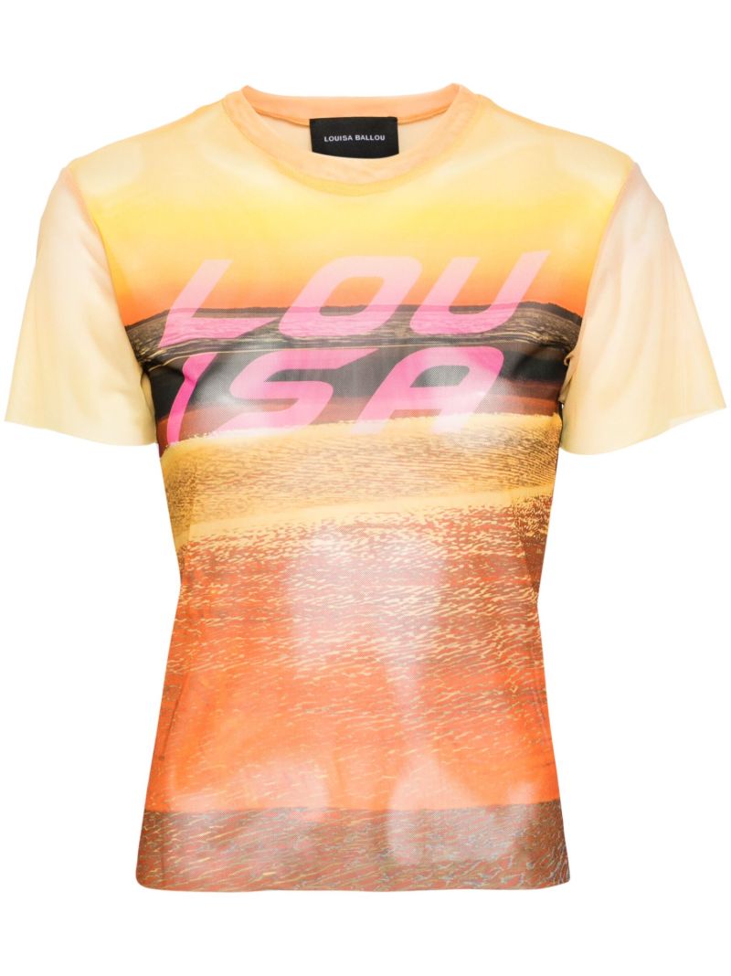 Orange Beach Logo-print Mesh T-shirt