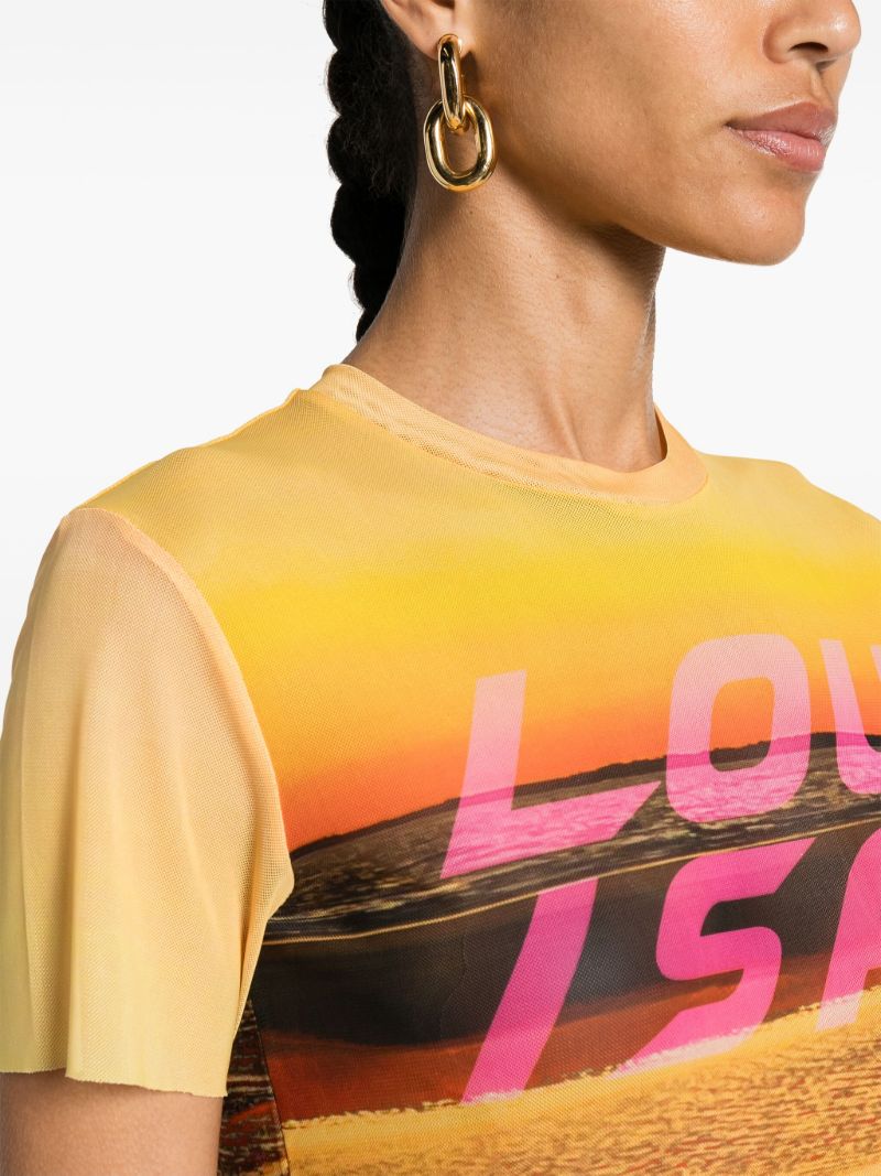 Orange Beach Logo-print Mesh T-shirt