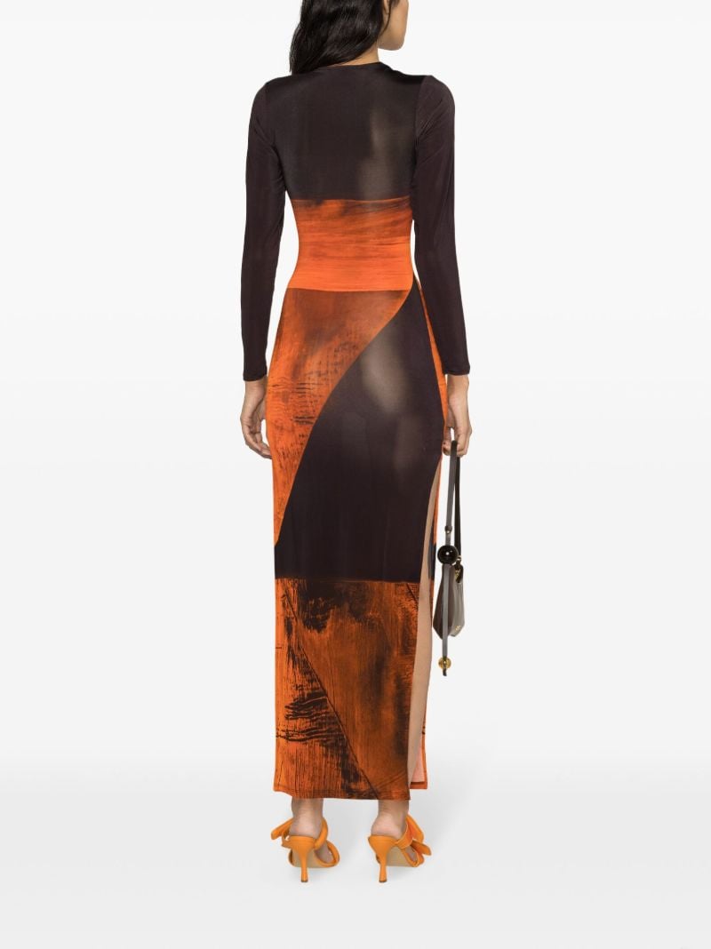 Orange and Brown High Tide Maxi Dress