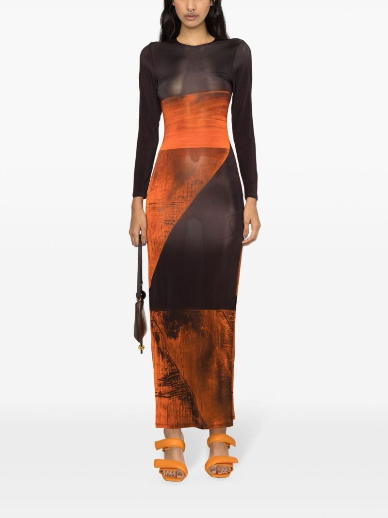 Orange and Brown High Tide Maxi Dress