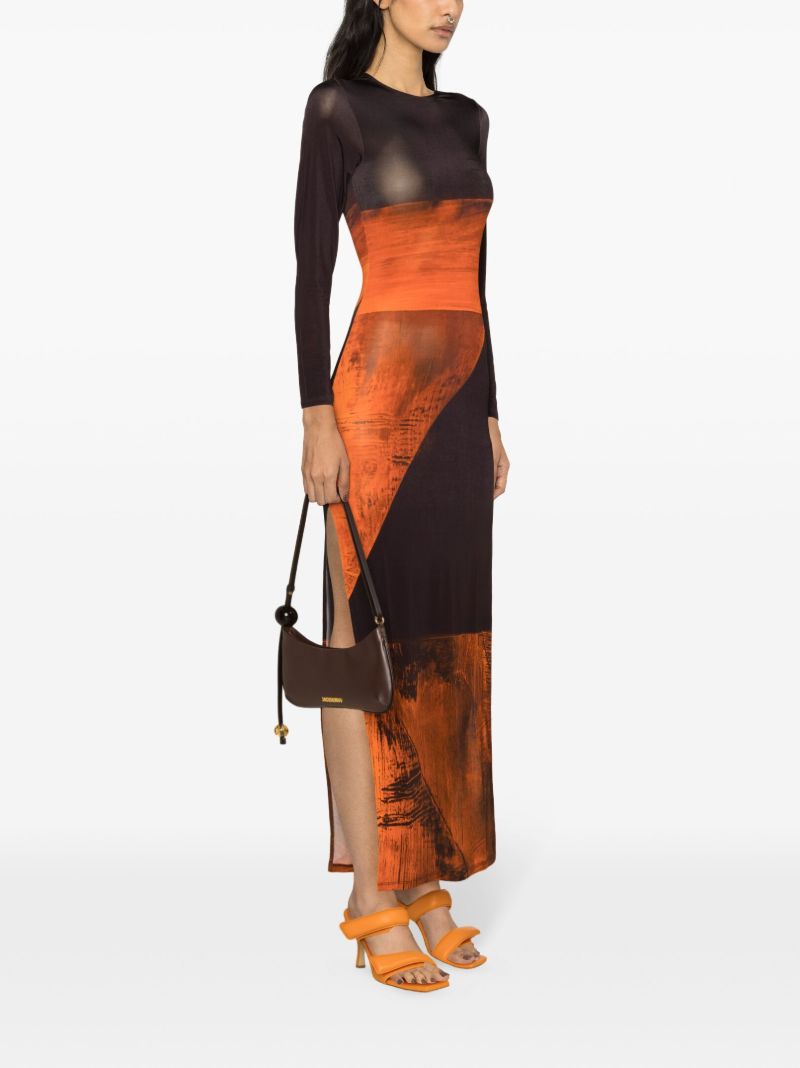 Orange and Brown High Tide Maxi Dress
