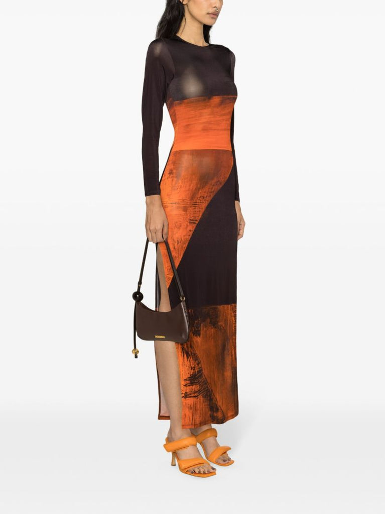 Orange and Brown High Tide Maxi Dress