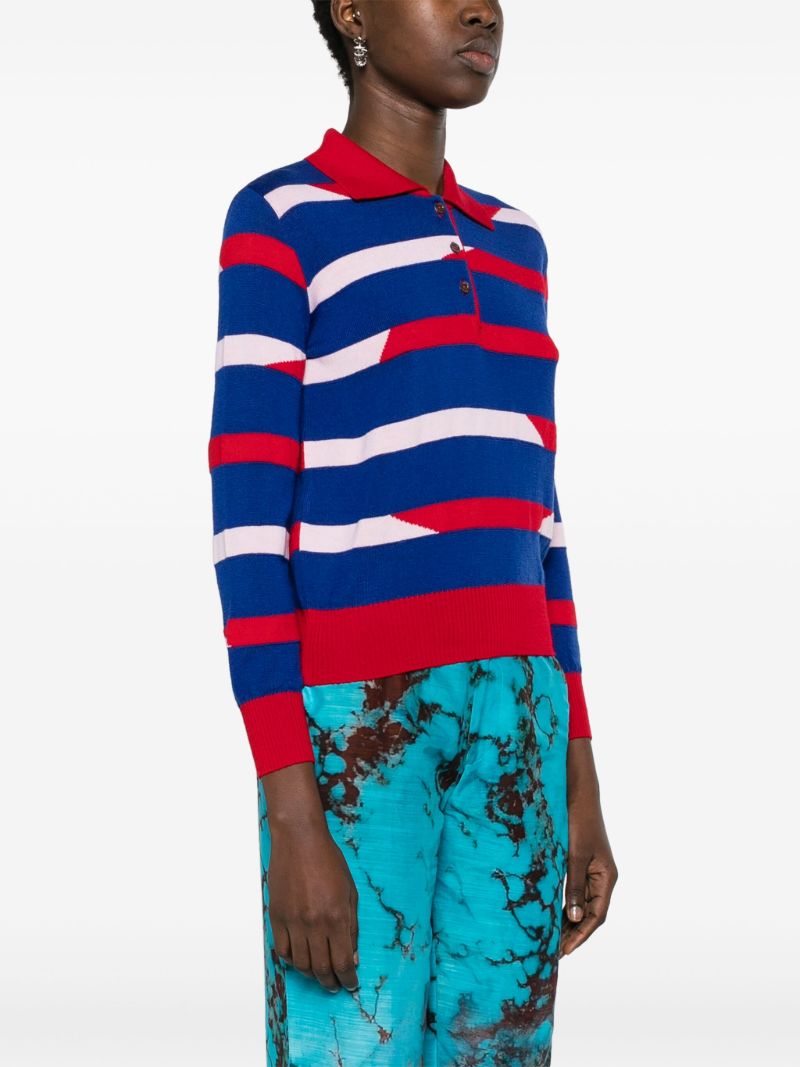 Red Knitted Wool Polo Shirt