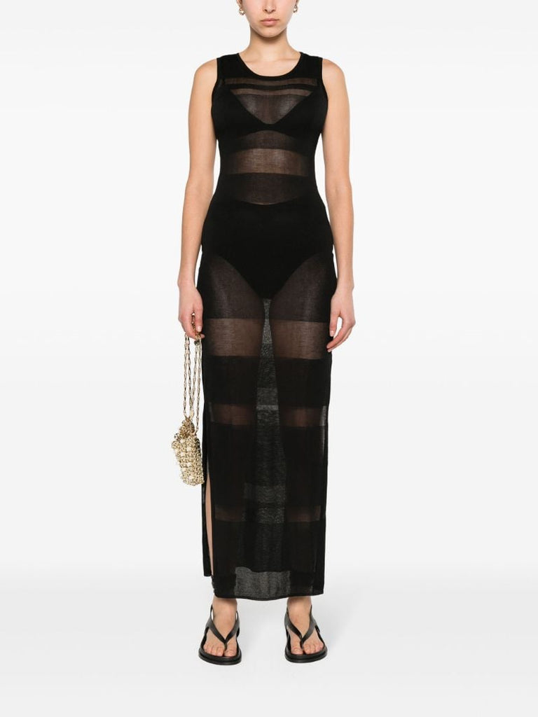 Black Sea Breeze Sheer Maxi Dress