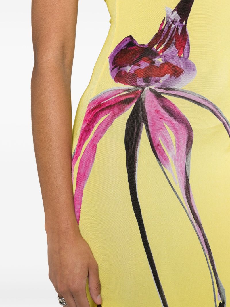Yellow Floral-print Maxi Dress