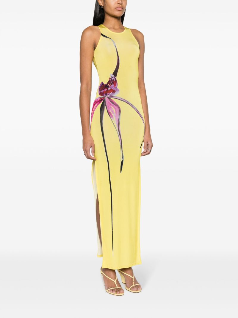 Yellow Floral-print Maxi Dress