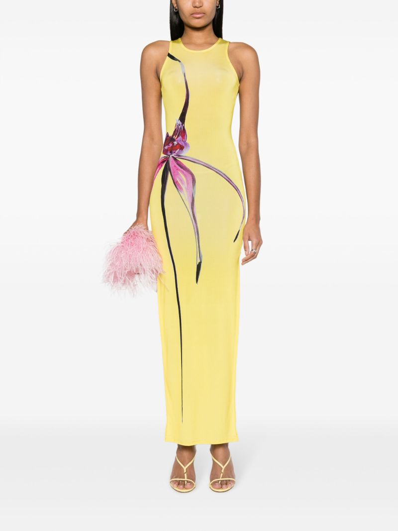 Yellow Floral-print Maxi Dress