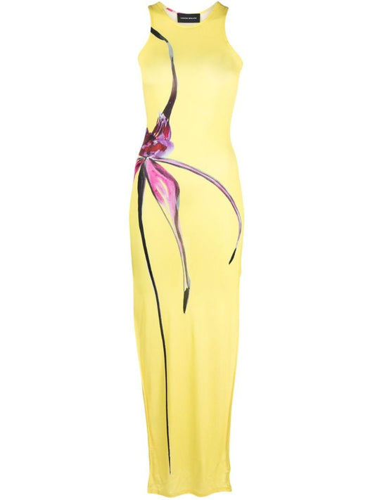 Yellow Floral-print Maxi Dress