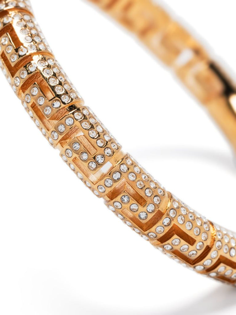 Gold-tone La Greca Crystal Bracelet
