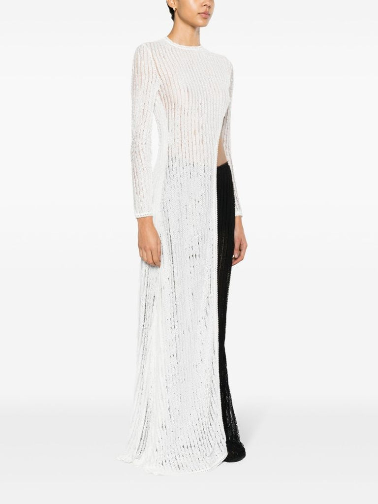 White Remay Lace Asymmetrical Top
