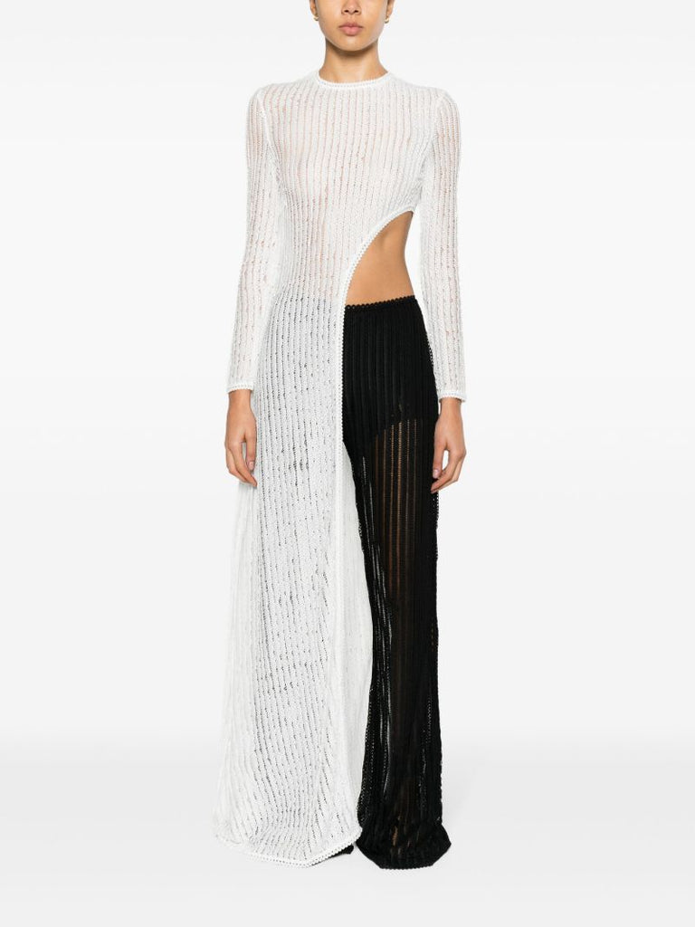 White Remay Lace Asymmetrical Top