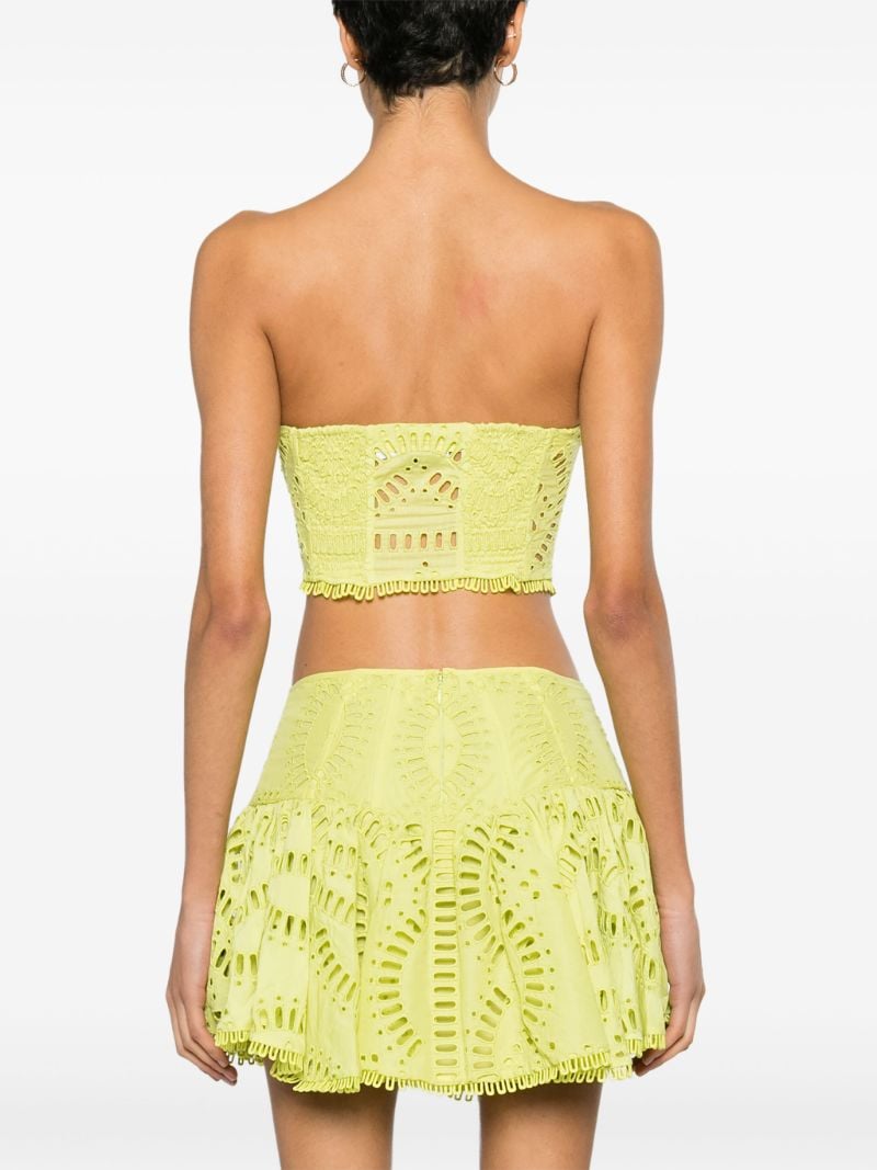Green Sting Broderie Anglaise Corset Top