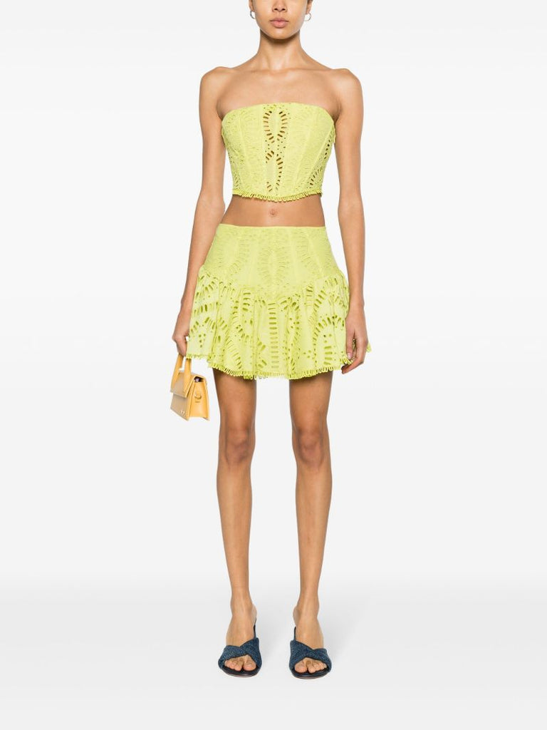 Green Sting Broderie Anglaise Corset Top
