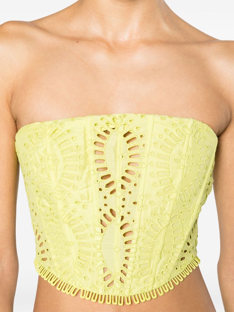 Green Sting Broderie Anglaise Corset Top